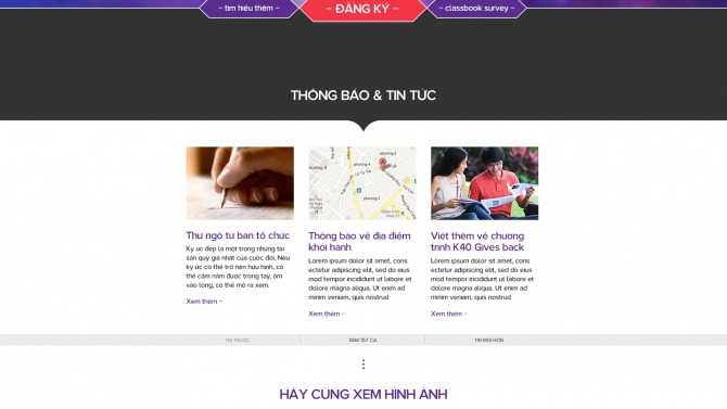 Trang Web đưa th&ocirc;ng tin về họp lớp (Responsive))