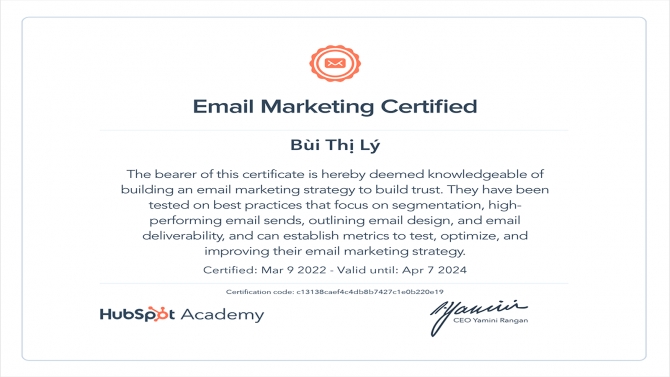 Email Marketing Certified