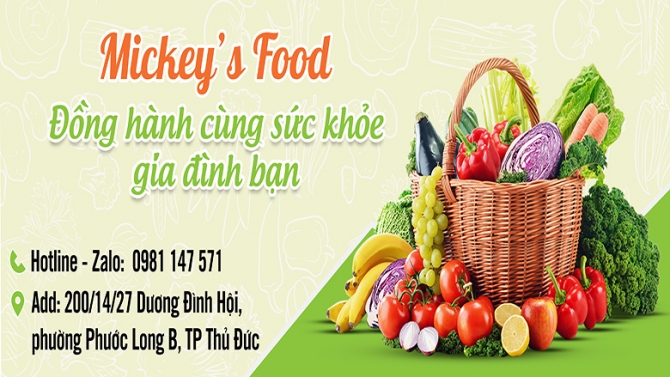 Cover Cho Nh&atilde;n H&agrave;ng Rau Quả Mickey Food