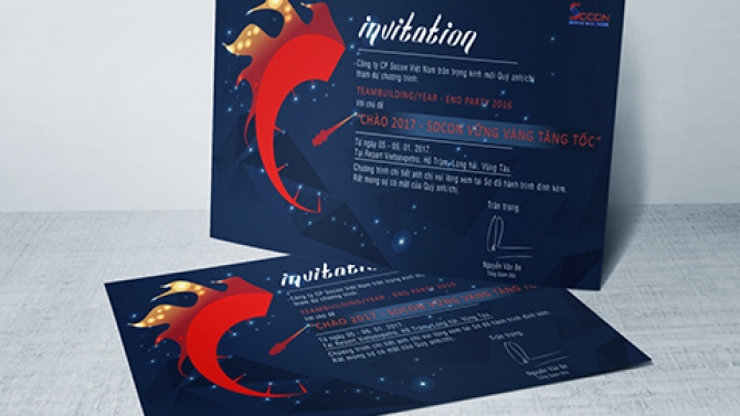 Thiệp mời Year-end Party C&ocirc;ng ty Socon