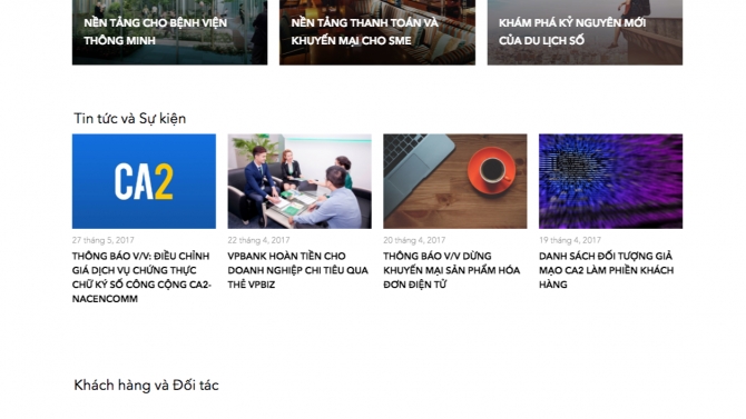 Thiết kế website cho c&ocirc;ng ty thẻ Nacencomm