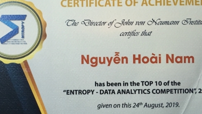 Top 10 cuộc thi ph&acirc;n t&iacute;ch dữ liệu Entropy