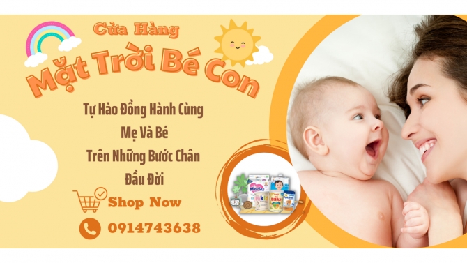 Tiếp nhận thiết kế trang tr&iacute; banner Shopee cho cửa h&agrave;ng mẹ v&agrave; b&eacute; Mặt Trời B&eacute; Con