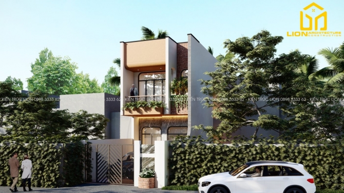 Thiết kế nh&agrave; phố hiện đại 2 tầng đẹp