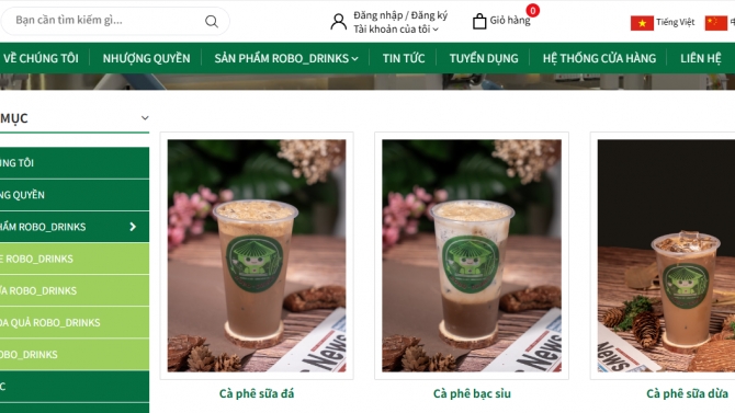 Thiết kế website giới thiệu Sản phẩm Robodrink