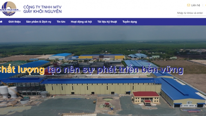 Thiết kế website C&ocirc;ng ty TNHH MTV Giấy Kh&ocirc;i Nguy&ecirc;n