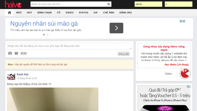 Website giải tr&iacute; Haivc
