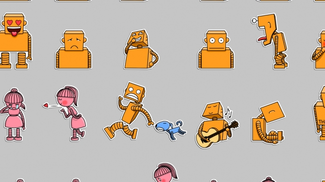 Thiết kế sticker cho Robotix app