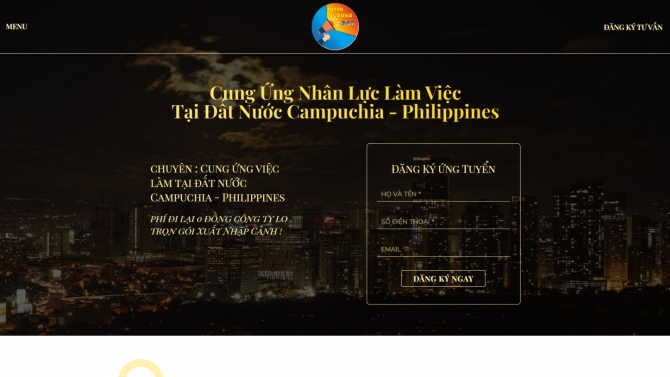 Thiết kế Landing Page Tuyển dụng, XKLĐ