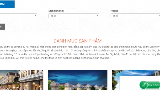 Thiết kế website bất động sản LAKEVIEW CITY