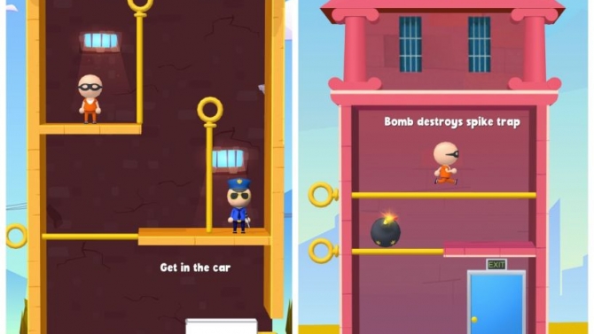 Game casual 3d cho Android v&agrave; iOs - Prison Escape - 3D Pin Rescue