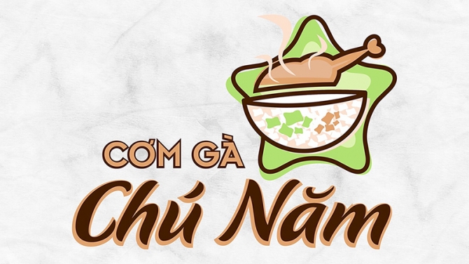 Thiết kế logo cơm g&agrave; ch&uacute; Năm