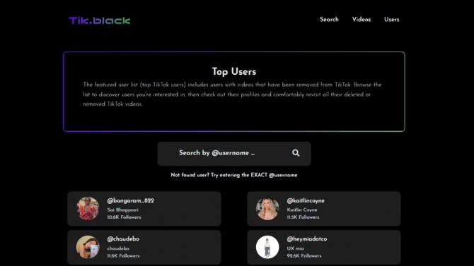 Website TikBlack