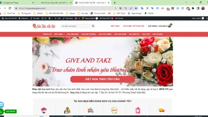 Thiết kế website b&aacute;n hoa tươi H&agrave; Nội