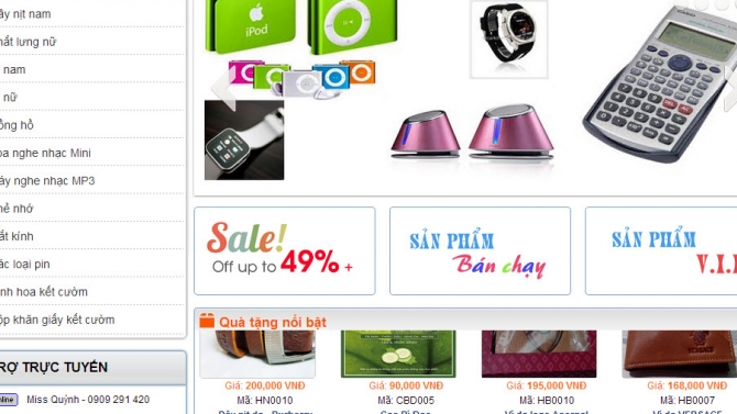 Website b&aacute;n h&agrave;ng