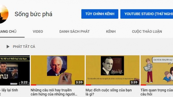 K&ecirc;nh youtube c&aacute; nh&acirc;n