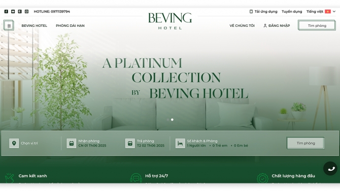 Thiết kế Website kh&aacute;ch sạn Beving