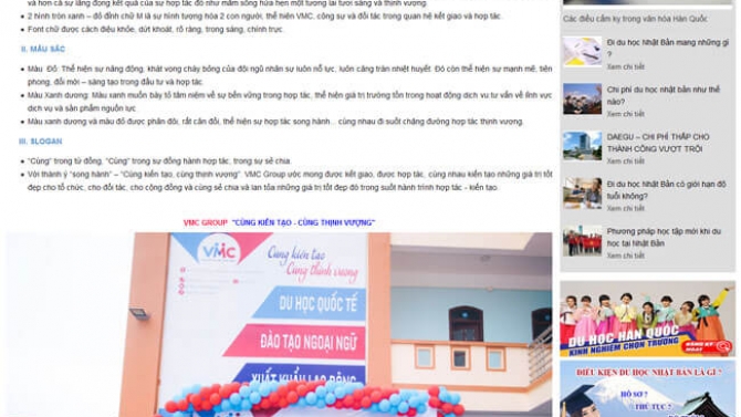 Dự &aacute;n website du học