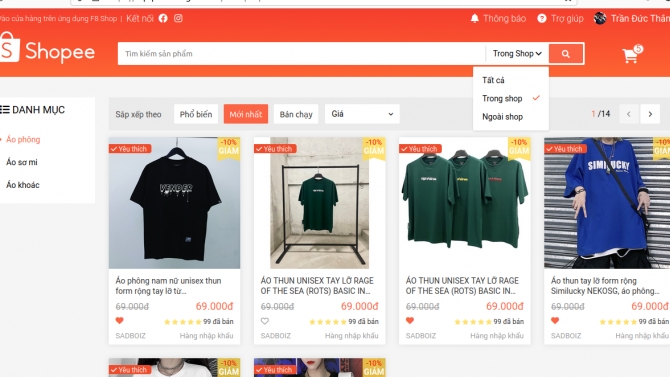 Dựng lại  giao diện Shopee