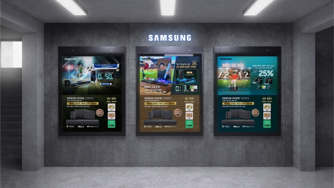 Poster quảng c&aacute;o sản phẩm Samsung