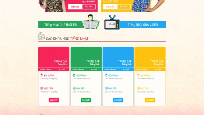 Thiết kế website học tiếng Nhật online