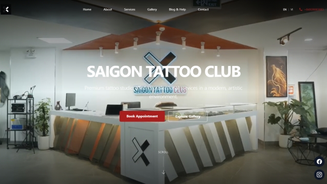 Thiết kế & lập tr&igrave;nh website Saigon Tattoo Club &ndash; Full Stack & UX/UI