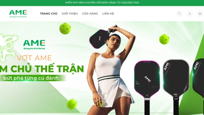 Thiết kế website amesport.vn