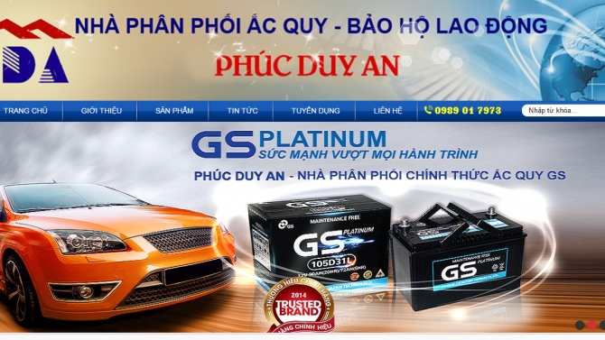 Thiết kế  website c&ocirc;ng ty Ph&uacute;c Duy An