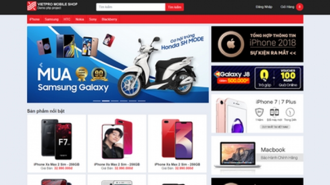 Thiết kế web b&aacute;n điện thoại