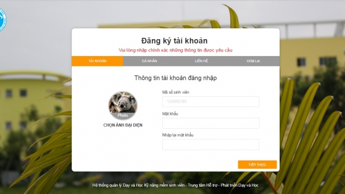 Hệ thống quản l&yacute; học kỹ năng mềm Trường Đại học Tr&agrave; Vinh