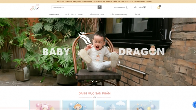 Web b&aacute;n h&agrave;ng sơ sinh