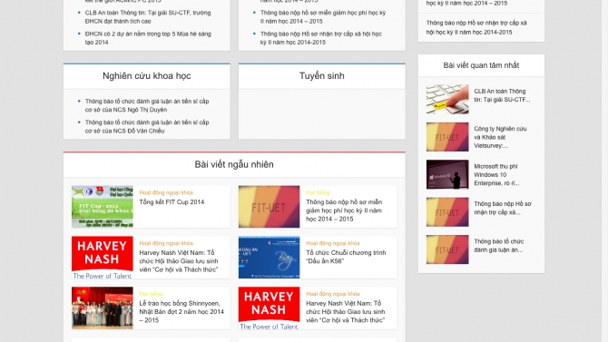 Website khoa CNTT trường ĐH C&ocirc;ng nghệ