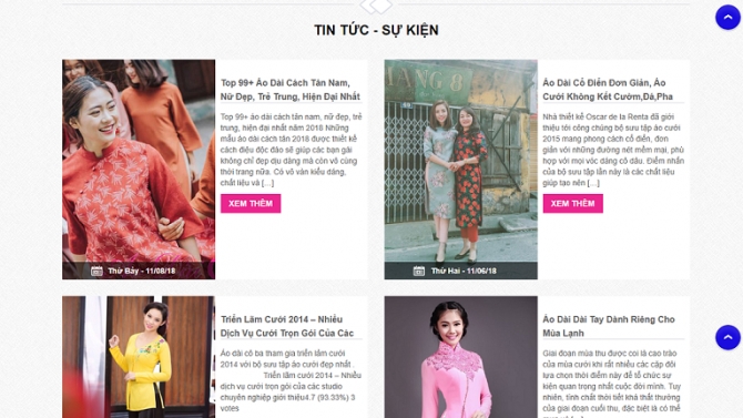 Thiết Kế Website &Aacute;o D&agrave;i