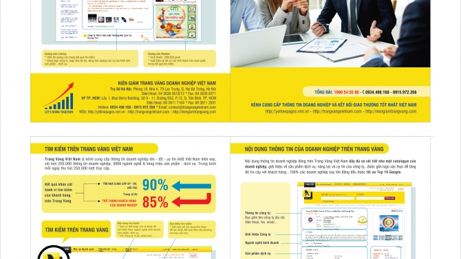 Thiết kế brochure cho c&ocirc;ng ty Ni&ecirc;n Gi&aacute;m Trang V&agrave;ng