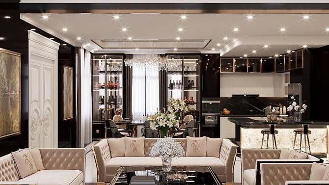 Full nội thất luxury ph&ograve;ng kh&aacute;ch