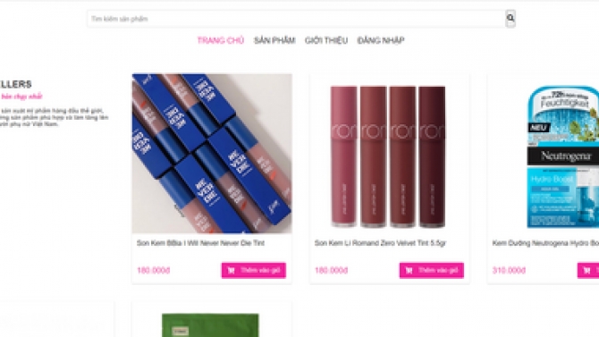Thiết kế web b&aacute;n mĩ phẩm (giao diện )