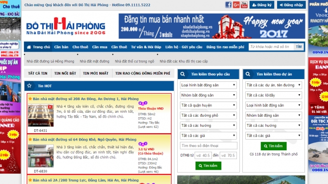 Thiết kế website bất động sản