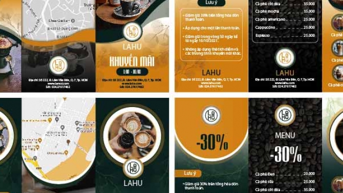 Brochure của qu&aacute;n c&agrave; ph&ecirc;