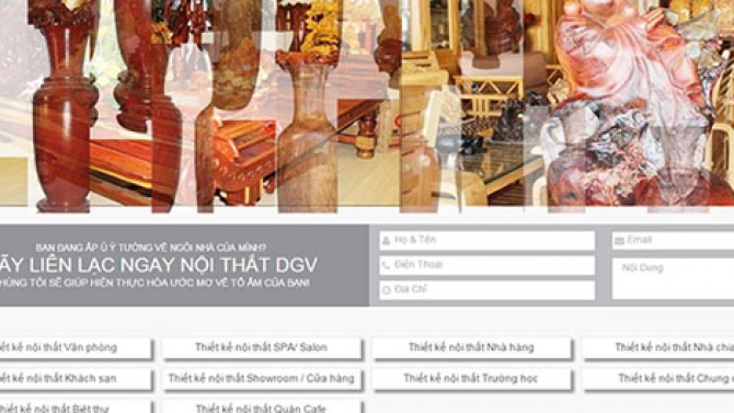 Mẫu website b&aacute;n đồ nội thất v&agrave; thiết kế nội thất