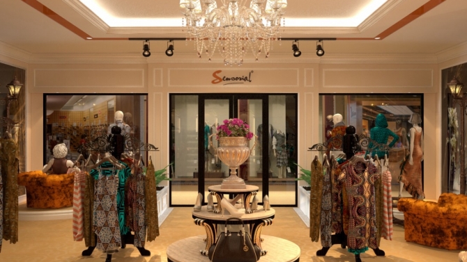 thiết kế nội thất shop thời trang Sensorial - vincom Quảng Ninh