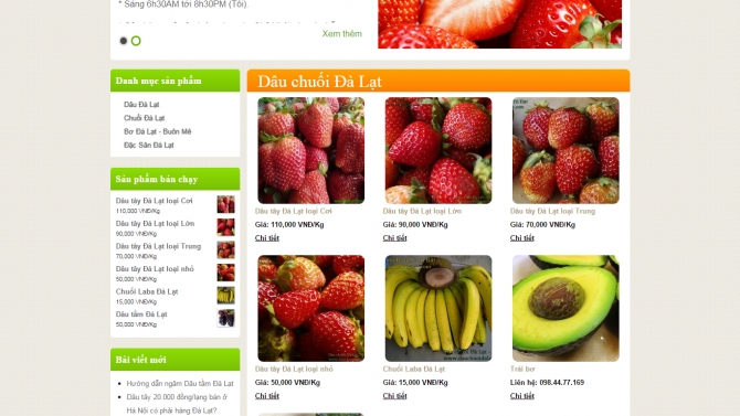 Website TMĐT D&acirc;u chuối Đ&agrave; Lạt