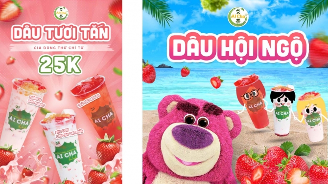 Thiết kế Poster, Social post - Ai Cha - Tr&agrave; sữa chuẩn vị Đ&agrave;i Loan