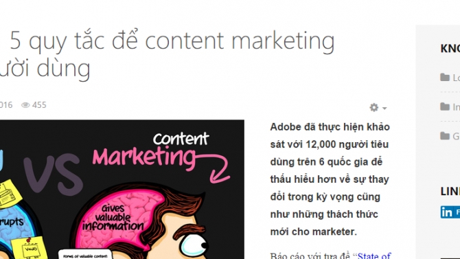 Quản l&yacute; content website