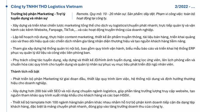CV trang 2 của t&ocirc;i