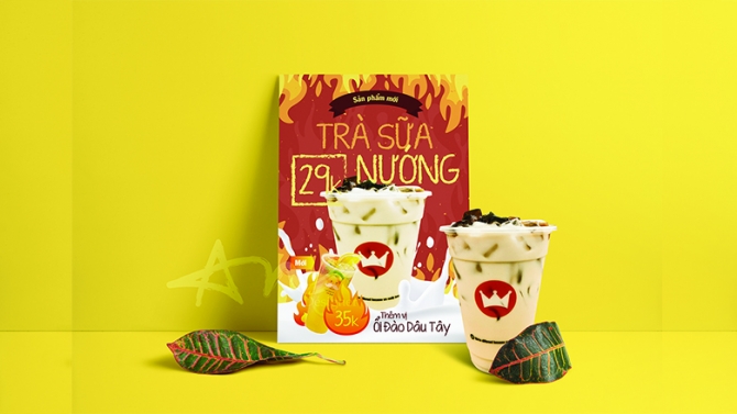 Thiết kế Poster quảng c&aacute;o Tr&agrave; sữa