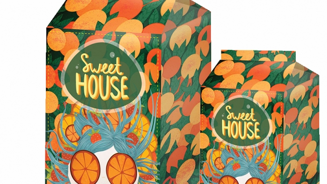 Vẽ v&agrave; thiết kế bao b&igrave; sản phẩm Sweet House