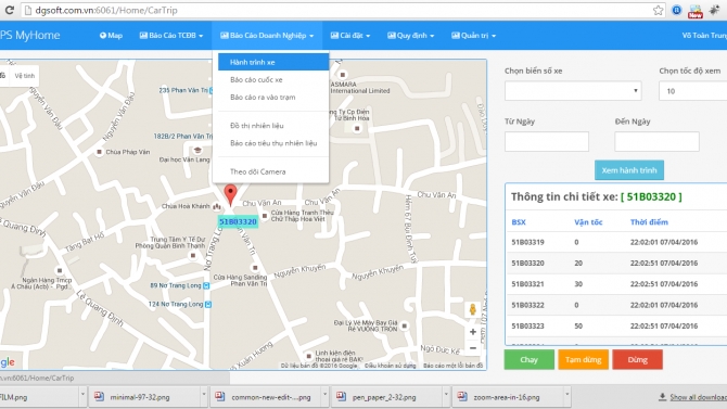 Phần mềm quản l&yacute; GPS ( Theo d&otilde;i h&agrave;nh tr&igrave;nh xe )