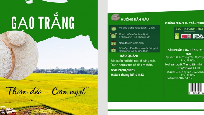 THIẾT KẾ NH&Atilde;N BAO B&Igrave; GẠO TRẮNG