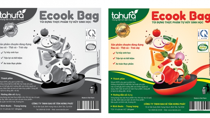 Ten nh&atilde;n t&uacute;i dựng thực phẩm Ecook Bag