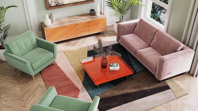 Thiết kế nội thất ph&ograve;ng kh&aacute;ch phong c&aacute;ch Art decor
